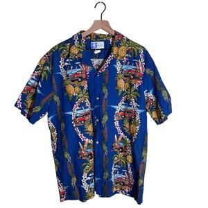 VINTAGE RJC Made in the USA Cotton print Hawaiian Shirt 2XL